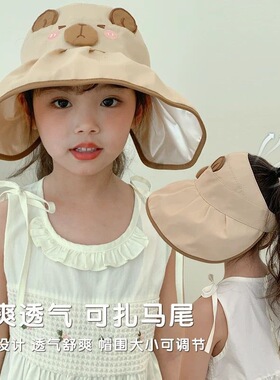 2-6岁女童夏季遮阳帽大帽沿