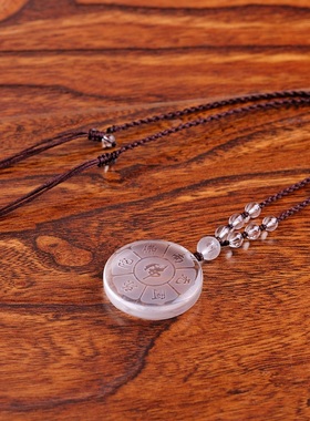 天然白水晶吊坠南无阿弥陀佛