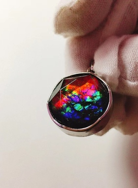 加拿大斑彩石双面城堡款吊坠