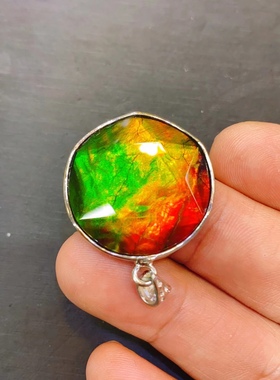 加拿大斑彩石大卫星吊坠