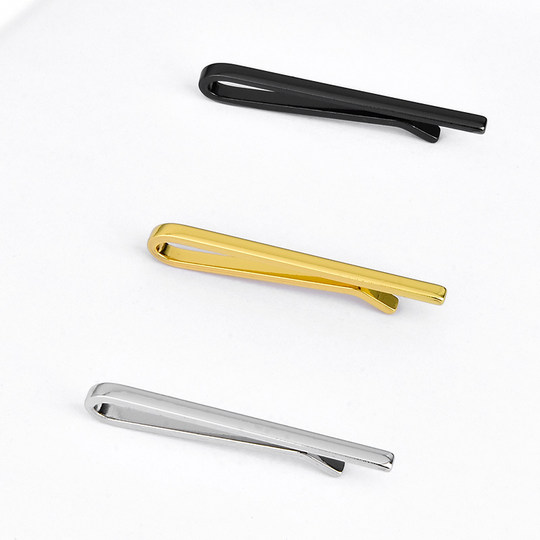 Copper narrow tie clip Korean style silver gold thin tie clip