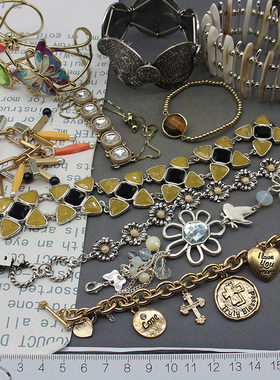 欧美个性石头珠珠金属手链手镯