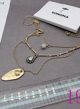 长款欧美y复古毛衣链金属