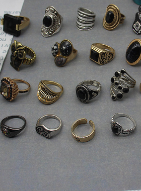 欧美个性典雅黑色系戒指