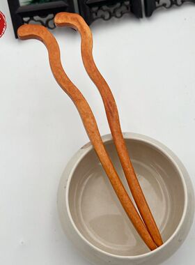 高品木质拐棍发簪新中式木簪盘发饰品发钗简约复古DIY配饰