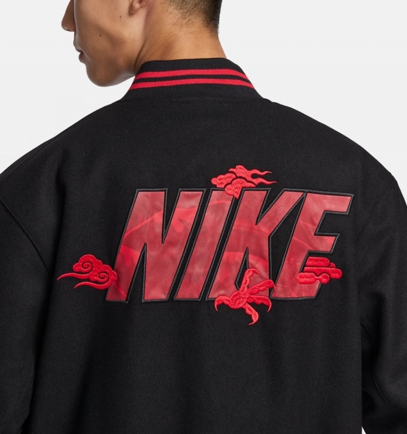 Nike/耐克男子立领刺绣保暖运动休闲棒球服外套夹克 FZ6372-010 - 图2