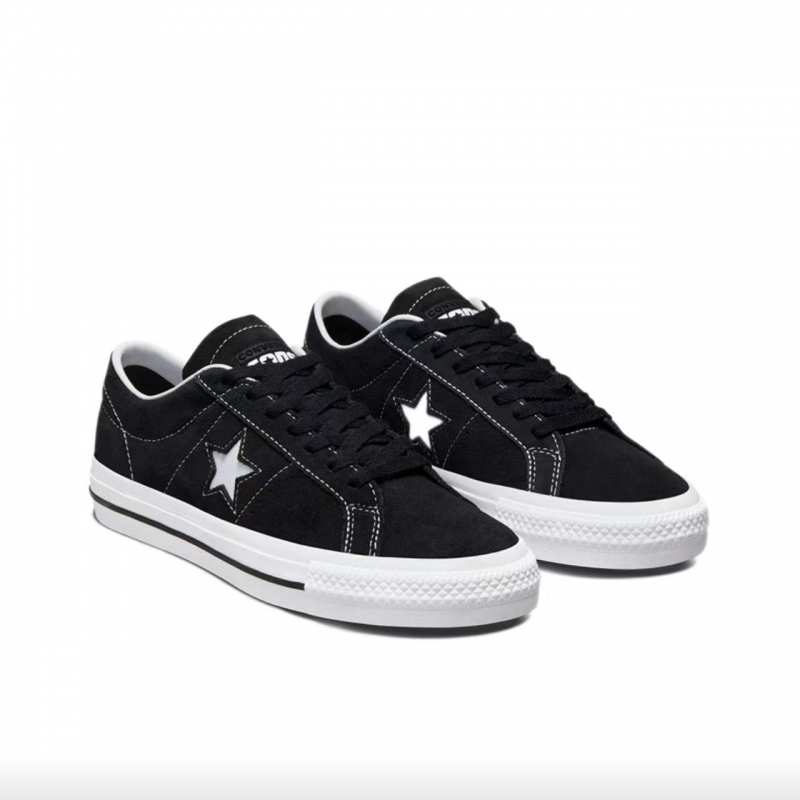 Converse/匡威正品One star pro黑色翻毛皮男女低帮帆布鞋171327C - 图2