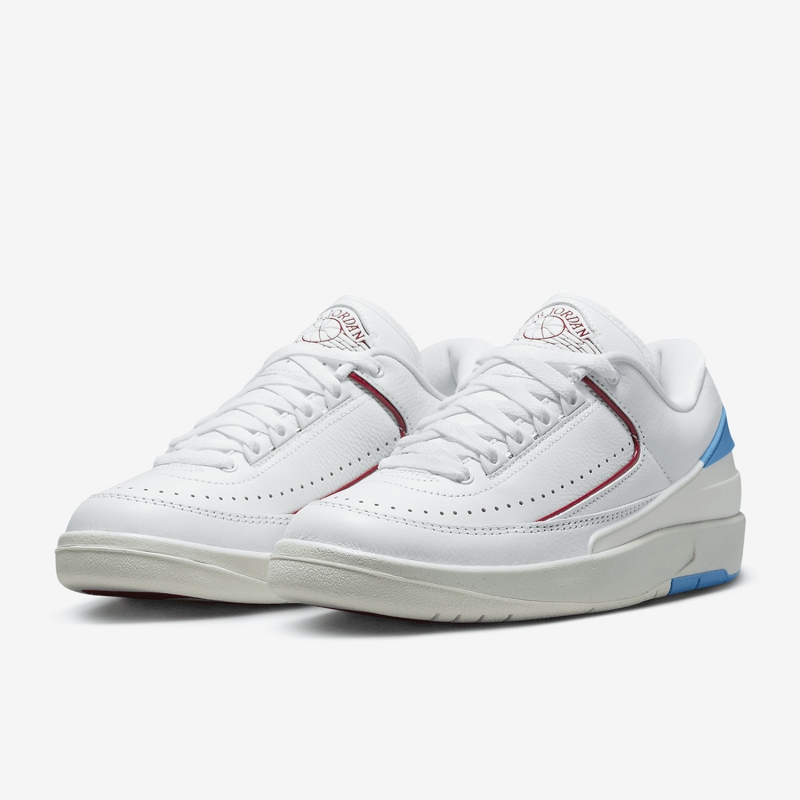 耐克Air Jordan 2 AJ2男女白蓝红乔2复古低帮篮球鞋 DX4401-164 - 图0