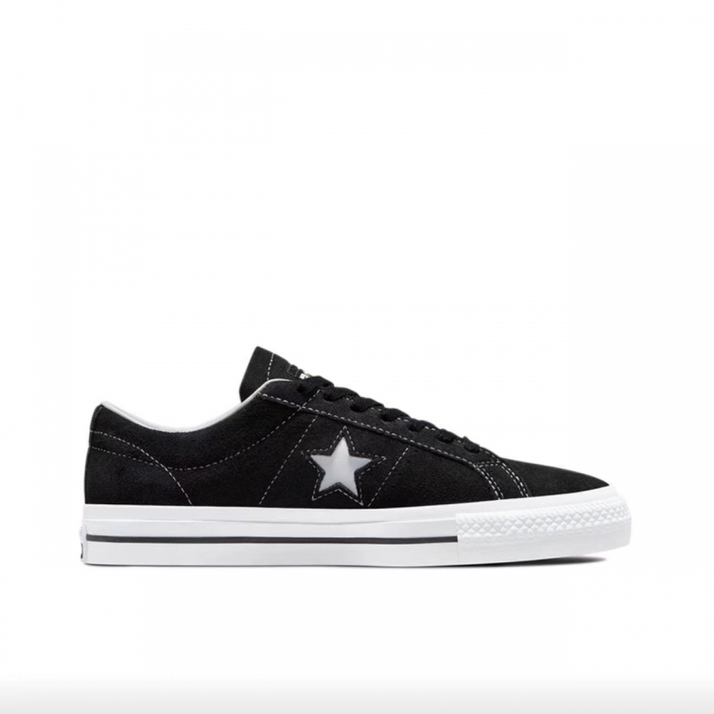 Converse/匡威正品One star pro黑色翻毛皮男女低帮帆布鞋171327C - 图3