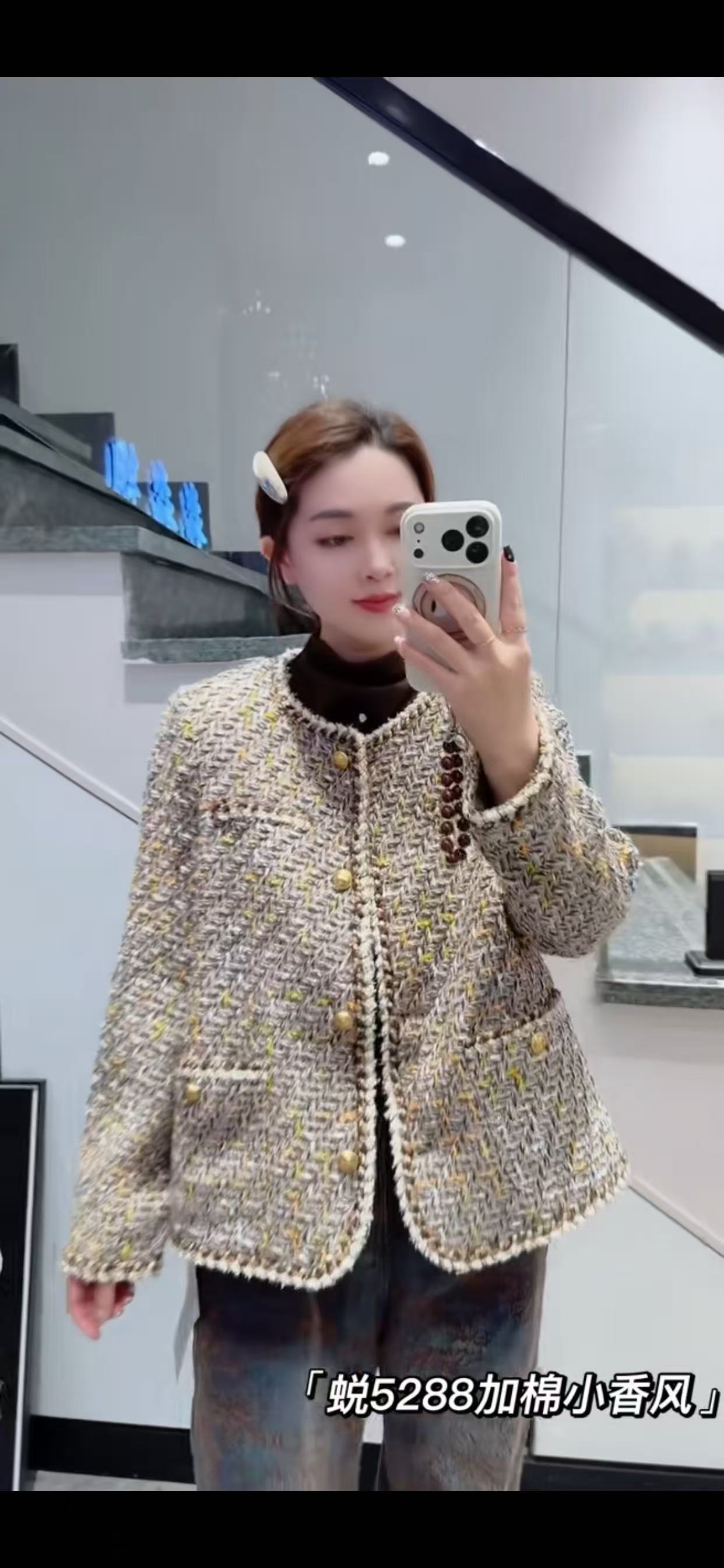 蜕变日记5288大码小香风棉服女胖MM棉袄200斤女装新款棉衣外套冬 - 图3