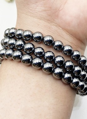 太赫兹三圈光面圆珠手链男女款