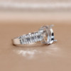 Seiko S925 silver ring with empty support and gemstone inlaid custom ring plated with 18k white gold fixed buckle 8*10mm