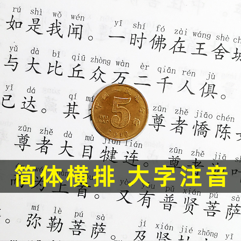 佛说大乘无量寿庄严清净平等觉经 简体大字注音版 国学经典诵读本儿童拼音读经教材书籍畅销书 中华传统文化佛学修心智慧经文经书 - 图0