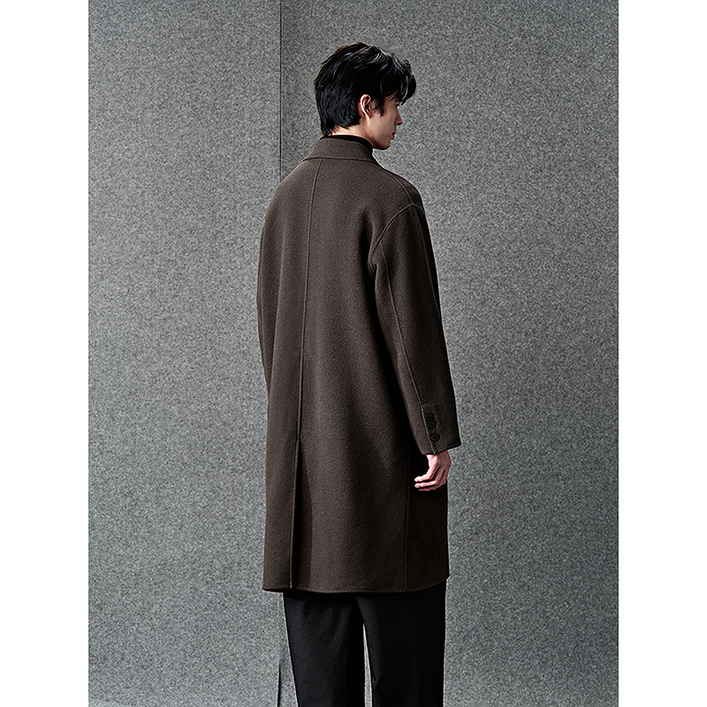[仅退换货]GXG男装 经典巴尔马肯棕色通勤长款大衣外套 冬季热销