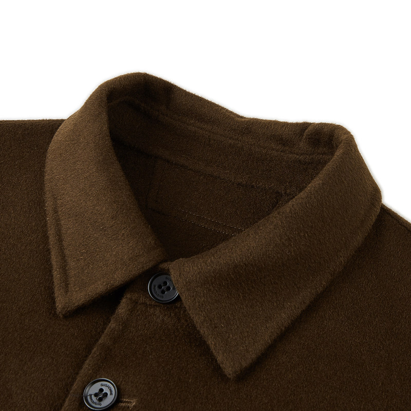 GXG男装 咖色通勤翻领短款大衣 冬季热销GEX10629464