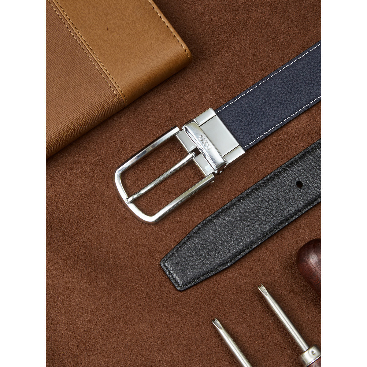 GXG通勤皮带可旋转针扣男士腰带真皮裤带【双面可用】送礼礼物