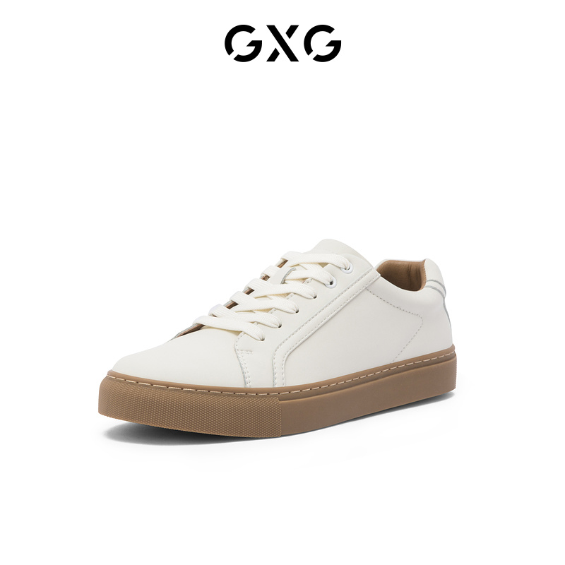 【龚俊心选】GXG男鞋纯色小白鞋男新款潮流运动板鞋休闲鞋板鞋-图0
