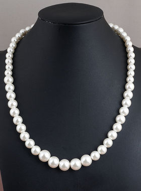 仿真珍珠项链粗假珍珠串衣服珠宝古装DIY项链女拍照摄影道具装饰