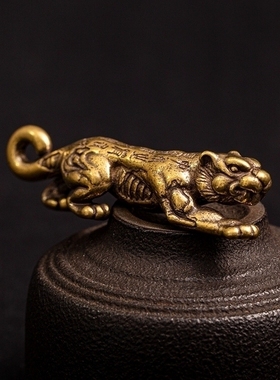 黄铜虎符汽车钥匙扣小挂件男士高级古风兵符吊坠摩托车精致饰品