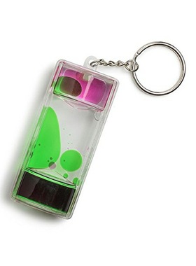 创意小双色钥匙扣挂件 包包装饰品水晶亚克力流沙瓶摆件