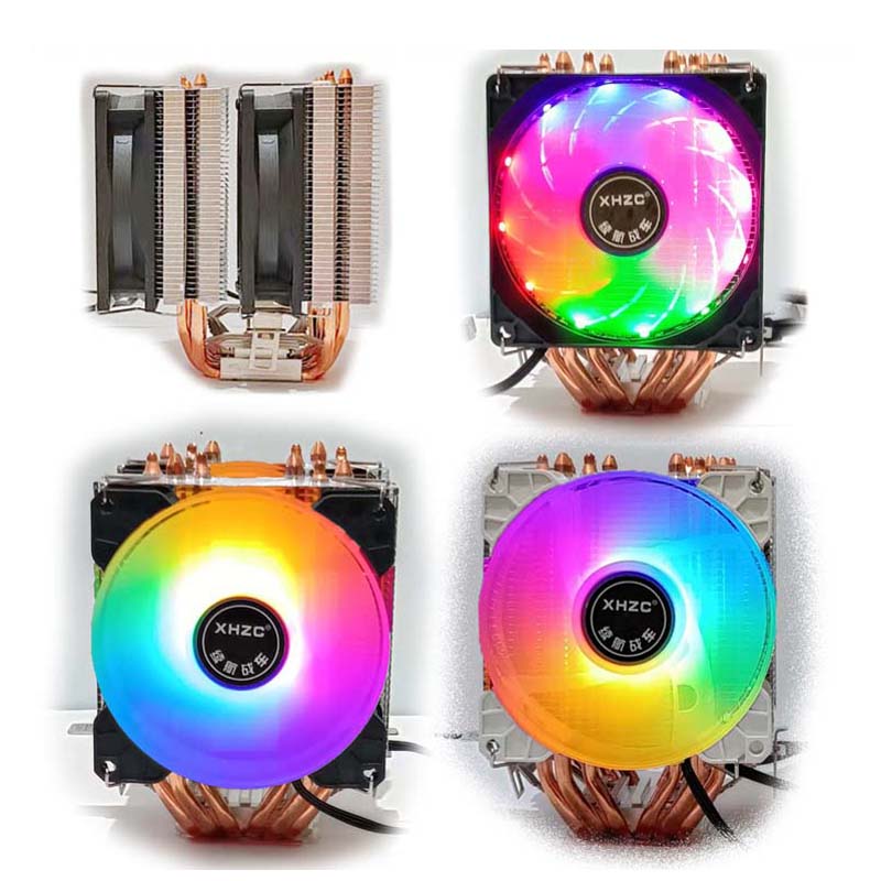 直销六铜管CPU散热器台式电脑主机静音I3I5I7I9双塔式cpu风扇静音-图3