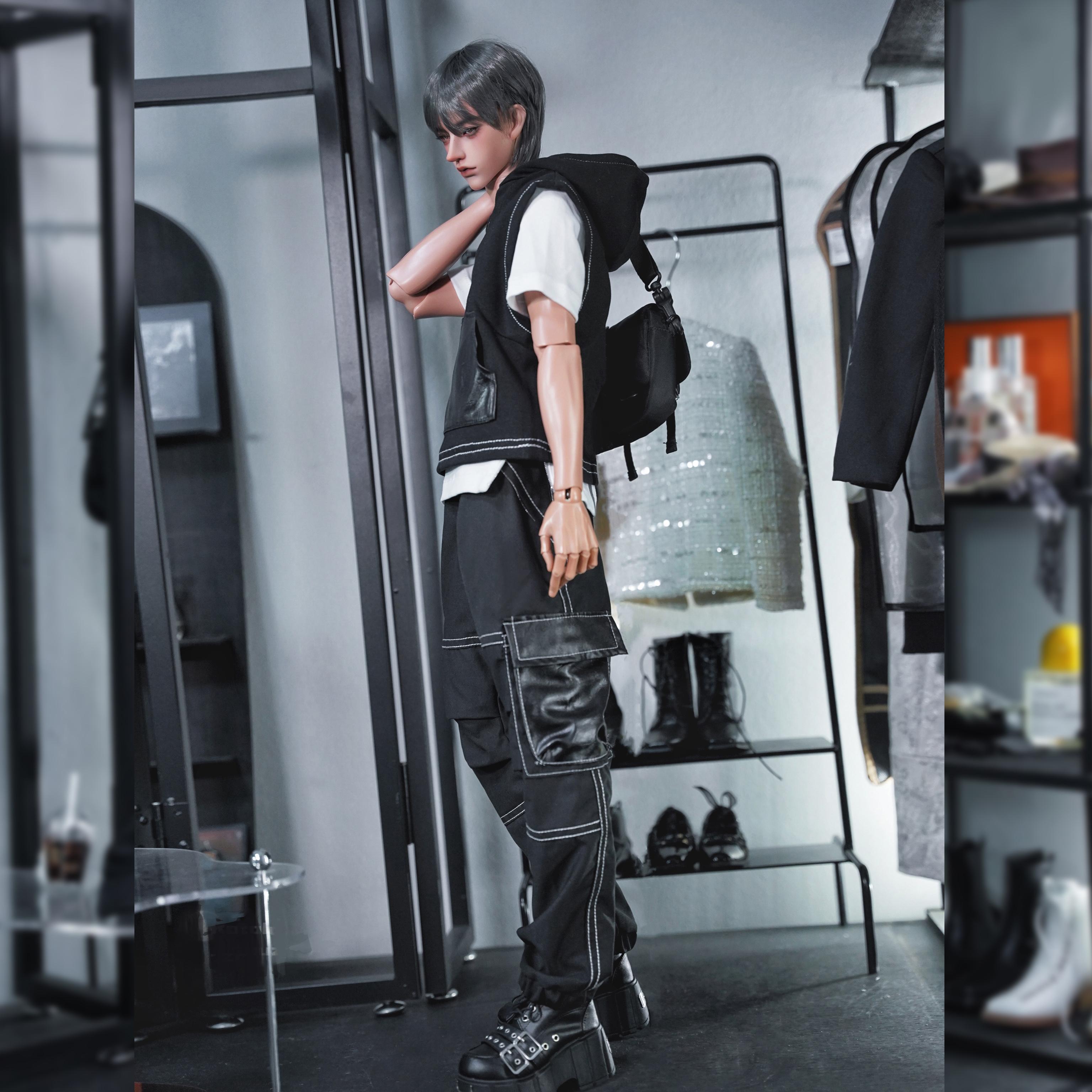 现货 Theone人型衣社 BJD娃衣 ID75叔娃衣休闲三件套T恤裤子背心 - 图1