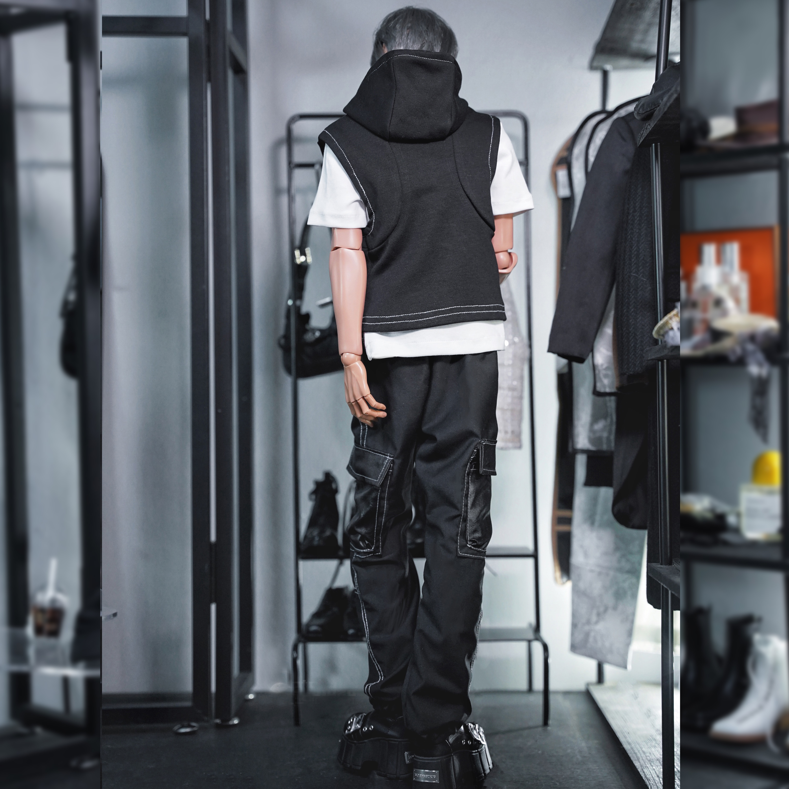 现货 Theone人型衣社 BJD娃衣 ID75叔娃衣休闲三件套T恤裤子背心 - 图2