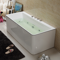 Small Household Type Home Bathtub Acrylic Single Long Square Bathtub Home Small Size Day Style Creative Color Bathtub