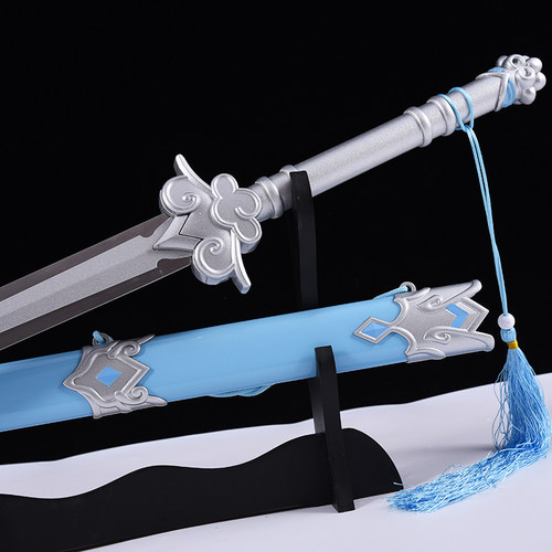 cos动漫道具武器魏无羡随便剑 蓝忘机避尘剑木质金属模型未开刃 - 图0
