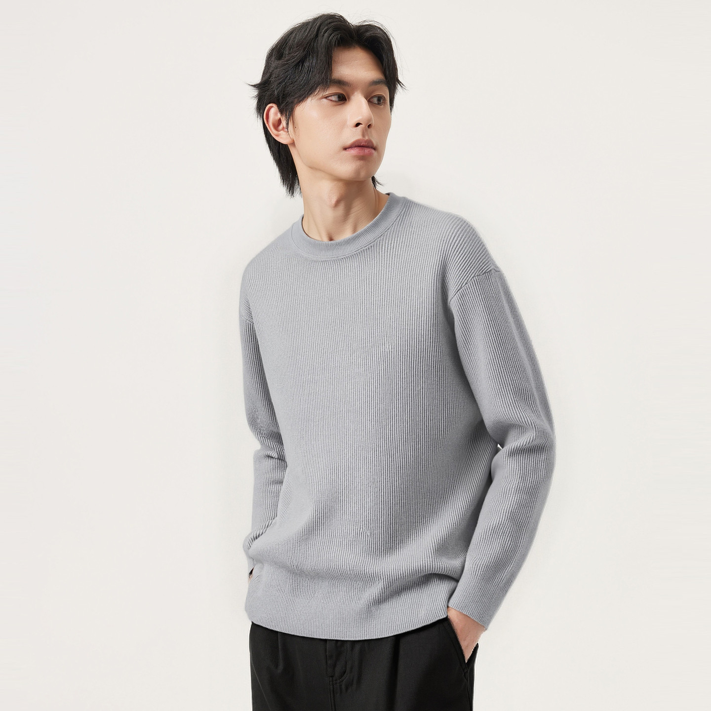 gxg.jeans男装 多色坑条肌理基础打底圆领毛衣针织衫 25年冬新品,淘宝优惠券,粉丝福利购,淘宝优惠卷