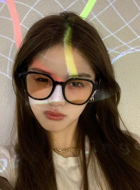 凹造型韩版ins街拍时尚茶色墨镜