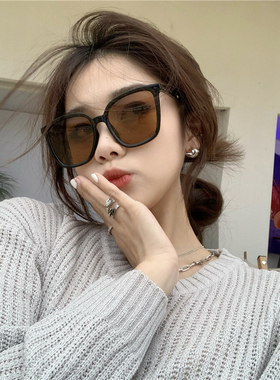 MELIYA防紫外线方形太阳镜茶色女