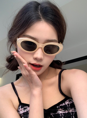 象牙色墨镜2023新款jennie猫眼