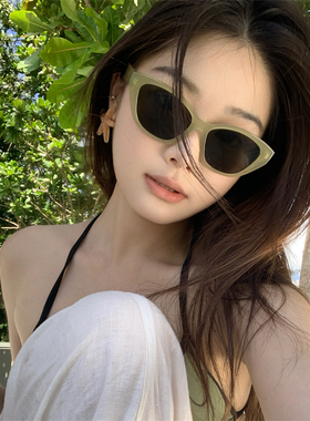 MELIYA韩版墨镜女高级感ins绿色猫眼大脸显瘦夏季防晒度假太阳镜