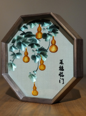 纯手工苏绣双面绣葫芦摆件