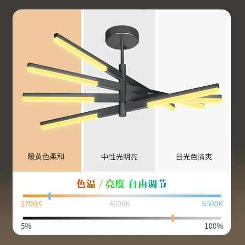 松下LED吊灯棱之翼简约现代79W轻奢客厅灯卧室导光板餐吊灯8619 - 图2
