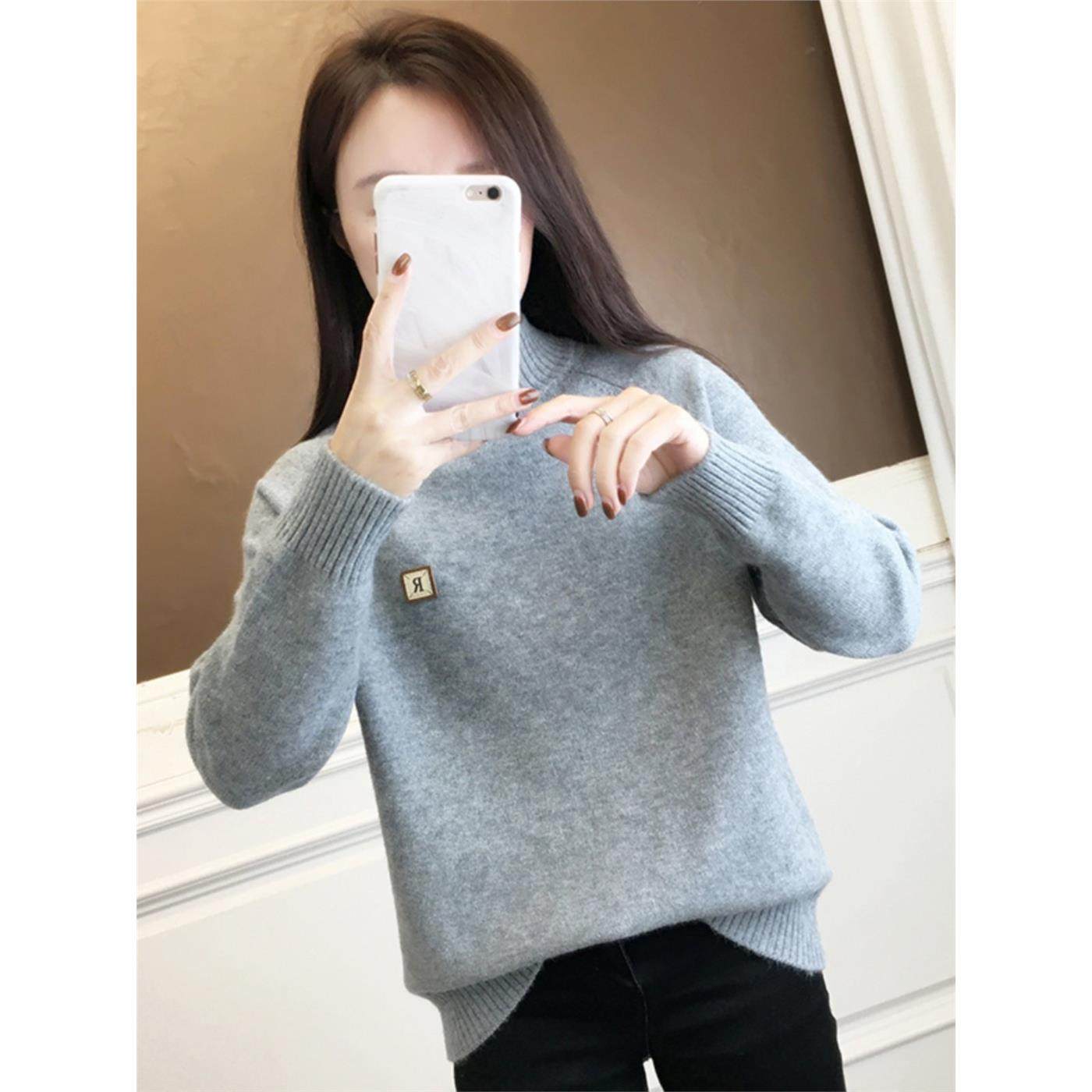 初中生半高领毛衣女秋冬2025新款高中学生女大童内搭针织打底衫厚,淘宝优惠券,粉丝福利购,淘宝优惠卷