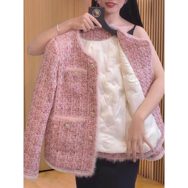 黛湘妃子黛JJ@56小香风夹棉内胆外套女新款高端粗花呢名媛风上衣,淘宝优惠券,粉丝福利购,淘宝优惠卷