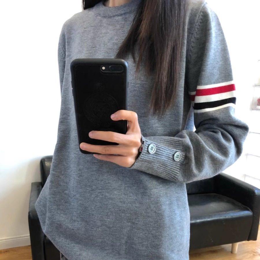 秋冬新款条纹毛衣打底衫男女韩版小众气质圆领套头卫衣休闲针织衫,淘宝优惠券,粉丝福利购,淘宝优惠卷