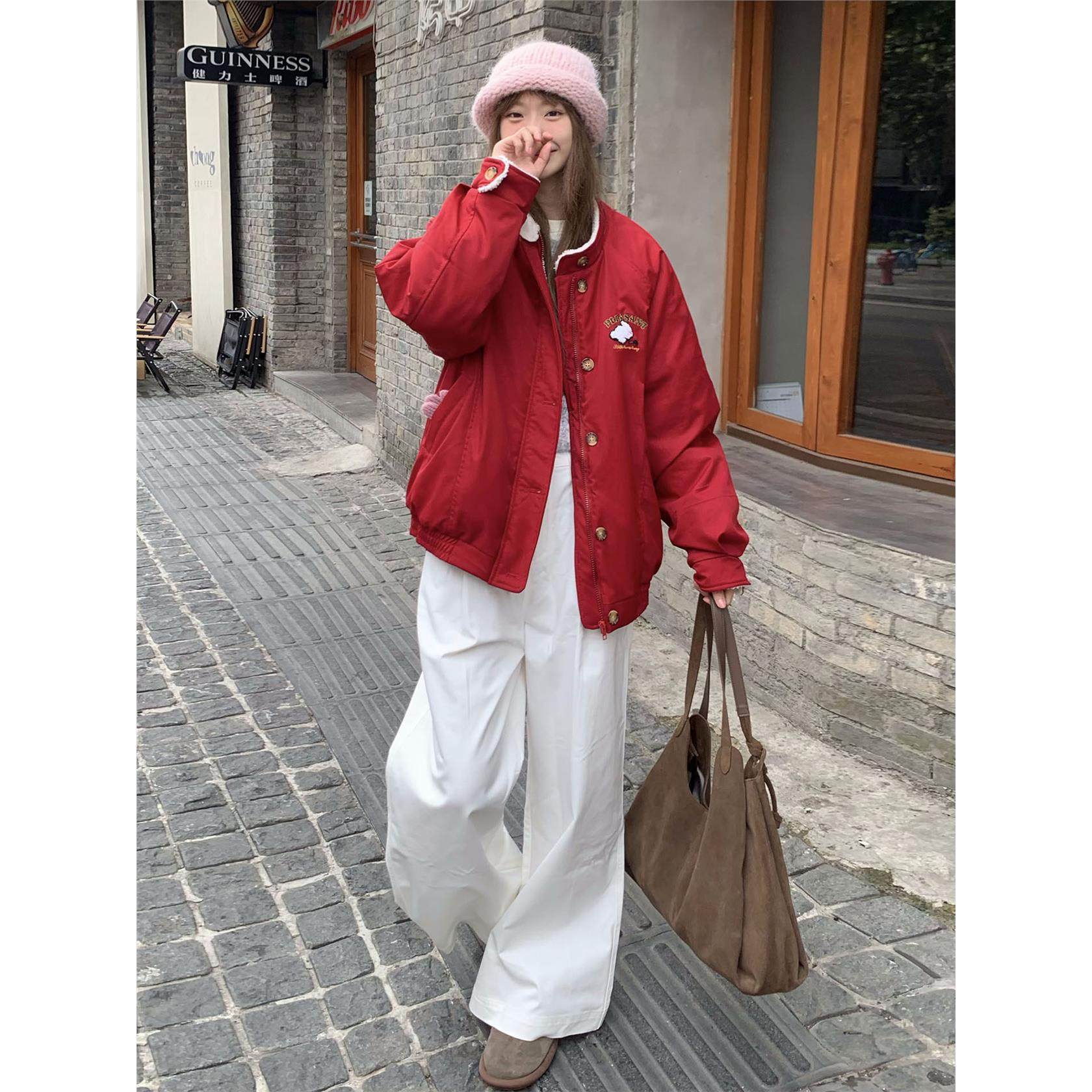 棉衣女款2025新款冬季加厚羊羔毛立领小个子棉袄超好看夹棉厚外套,淘宝优惠券,粉丝福利购,淘宝优惠卷