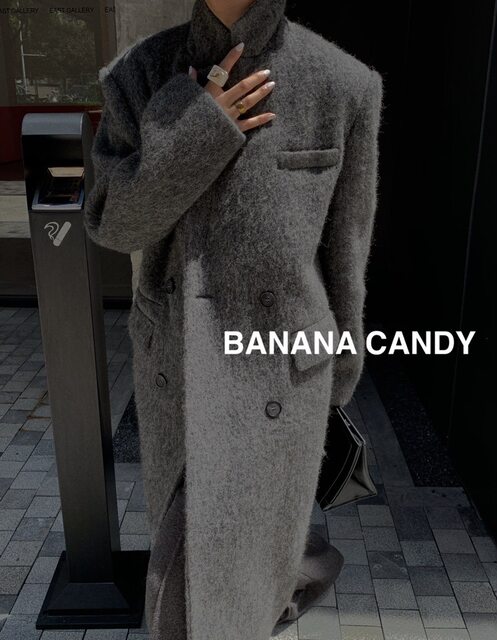 现货折扣一韩范高级感加厚韩版毛呢大衣~秋冬中长款女装外套1165