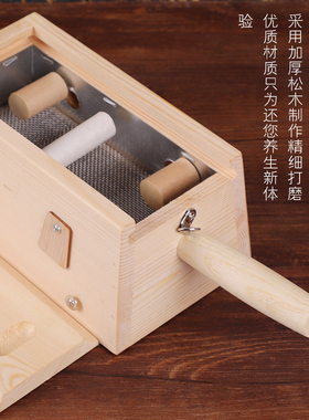 包邮艾灸盒实木制三柱三孔艾绒器