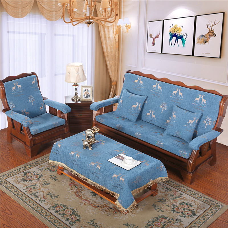 红木沙发垫子冬季加厚坐垫防滑中式实木靠垫一体老式屁垫软带靠背