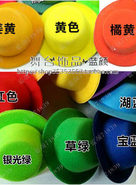 diy小礼帽手工绿色厘米发夹