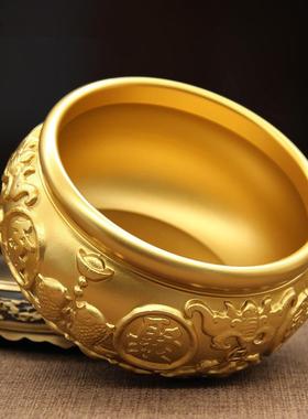 纯黄铜聚宝盆摆件家居工艺品办公室装饰品招财创意乔迁开业礼品