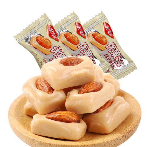 金冠优果奶酥杏仁味奶酥夹心奶糖坚果硬糖结婚喜糖休闲零食小吃 - 图2