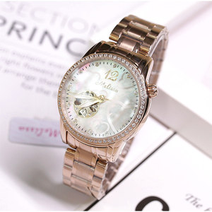 玛丽莎melissa大表盘钢带机械女士手表时尚潮流精致品牌女表休闲