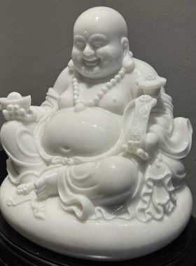 弥勒佛像客厅收藏品天然汉白玉