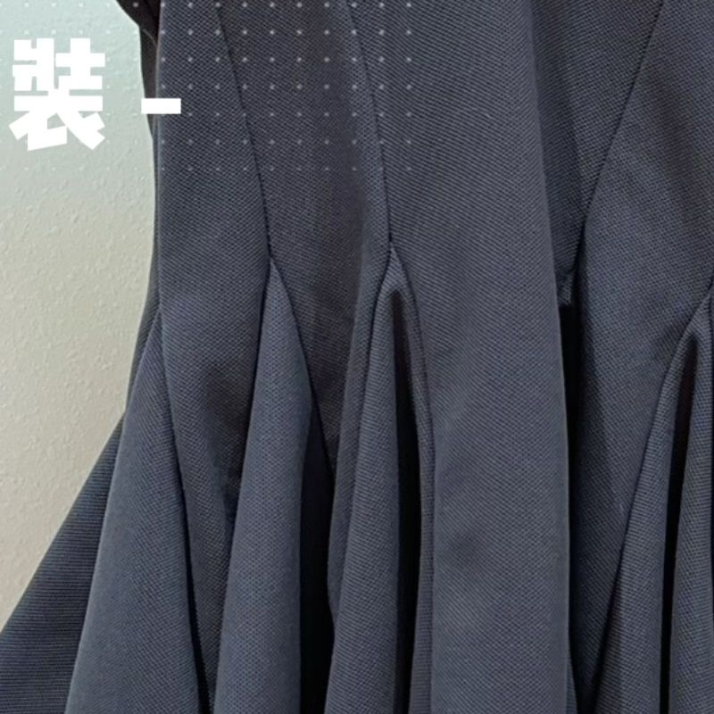 女童夏季中大童POLO领连衣裙新款2024学院风超蓬裙摆洋气短袖长裙 - 图1