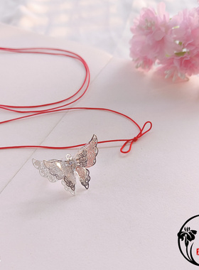 天官赐福银蝶戒指红线